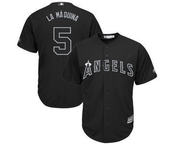 Angels of Anaheim #5 Albert Pujols Black La Maquina Players Weekend Cool Base Stitched Baseball Jersey