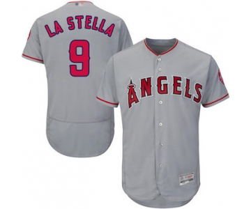 Angels of Anaheim #9 Tommy La Stella Grey Flexbase Authentic Collection Stitched Baseball Jersey