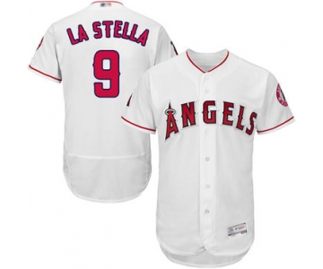 Angels of Anaheim #9 Tommy La Stella White Flexbase Authentic Collection Stitched Baseball Jersey