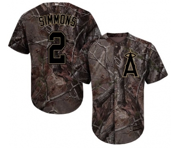 LA Angels of Anaheim #2 Andrelton Simmons Camo Realtree Collection Cool Base Stitched MLB Jersey