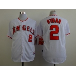 LA Angels of Anaheim #2 Erick Aybar White Jersey