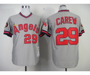 LA Angels of Anaheim #29 Rod Carew 1985 Gray Throwback Jersey