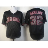 LA Angels of Anaheim #32 Josh Hamilton Black Fashion Jersey