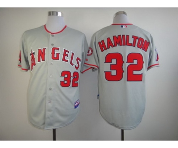 LA Angels of Anaheim #32 Josh Hamilton Gray Jersey