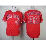 LA Angels of Anaheim #32 Josh Hamilton Red Jersey