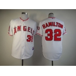 LA Angels of Anaheim #32 Josh Hamilton White Jersey