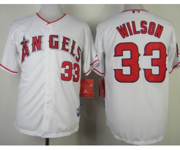 LA Angels of Anaheim #33 C.J. Wilson White Jersey