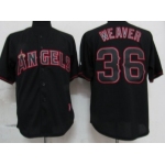 LA Angels of Anaheim #36 Jered Weaver Black Fashion Jersey