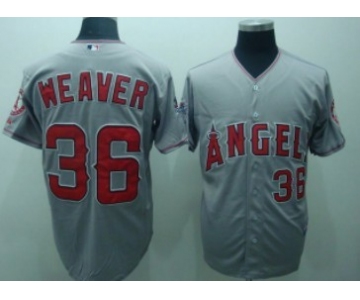 LA Angels of Anaheim #36 Jered Weaver Gray Jersey