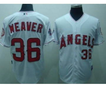 LA Angels of Anaheim #36 Jered Weaver White Jersey