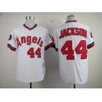 LA Angels of Anaheim #44 Reggie Jackson 1982 White Throwback Jersey