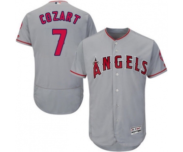 LA Angels of Anaheim #7 Zack Cozart Grey Flexbase Authentic Collection Stitched MLB Jersey