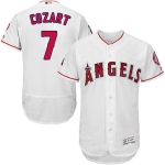 LA Angels of Anaheim #7 Zack Cozart White Flexbase Authentic Collection Stitched MLB Jersey