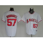 MLB Jerseys Los Angeles Angels #57 Francisco Rodriguez White softball jerseys