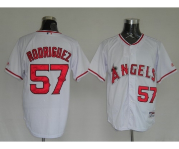 MLB Jerseys Los Angeles Angels #57 Francisco Rodriguez White softball jerseys