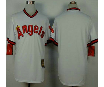Men's LA Angels of Anaheim Blank 1980 Turn Back The Clock White Jersey