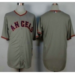 Men's LA Angels of Anaheim Blank Grey 1965 Turn Back The Clock Jersey