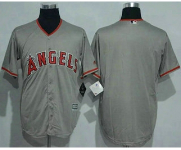 Men's LA Angels of Anaheim Blank Grey New Cool Base Jersey