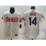 Men's Los Angeles Angels #14 Tyler Wade Cream 2022 City Connect Flex Base Stitched Jersey