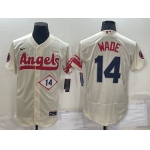 Men's Los Angeles Angels #14 Tyler Wade Number Cream 2022 City Connect Flex Base Stitched Jersey