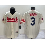 Men's Los Angeles Angels #3 Taylor Ward Cream 2022 City Connect Cool Base Stitched Jersey