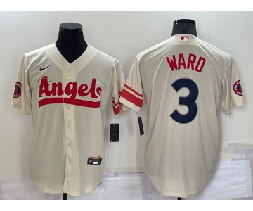 Men's Los Angeles Angels #3 Taylor Ward Cream 2022 City Connect Cool Base Stitched Jersey