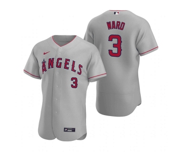 Men's Los Angeles Angels #3 Waylor Ward Grey Flex Base Stitched Jersey