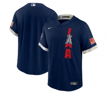 Men's Los Angeles Angels Blank 2021 Navy All-Star Cool Base Stitched MLB Jersey