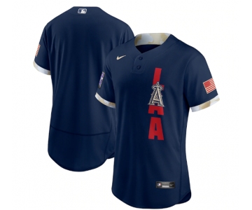 Men's Los Angeles Angels Blank 2021 Navy All-Star Flex Base Stitched MLB Jersey