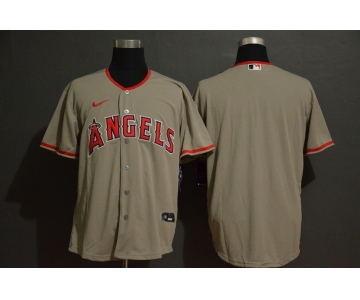 Men's Los Angeles Angels Blank Gray Stitched MLB Cool Base Nike Jersey