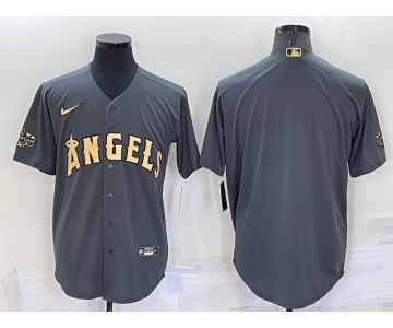 Men's Los Angeles Angels Blank Grey 2022 All Star Stitched Cool Base Nike Jersey