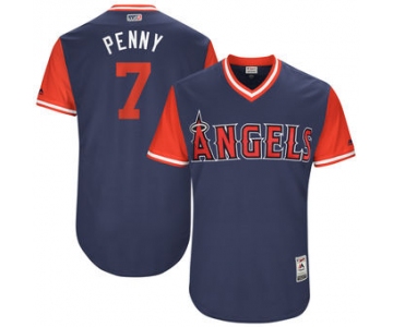 Men's Los Angeles Angels Cliff Pennington Penny Majestic Navy 2017 Players Weekend Authentic Jersey