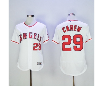 Men's Los Angeles Angels of Anaheim #29 Rod Carew Retired White 2016 Flexbase Majestic Baseball Jersey