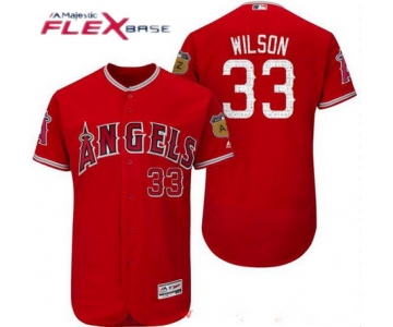 Men's Los Angeles Angels of Anaheim #33 C.J. Wilson Red 2017 Spring Training Stitched MLB Majestic Flex Base Jersey