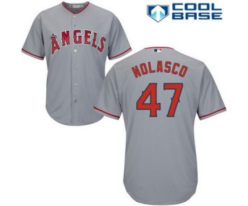 Men's Los Angeles Angels of Anaheim #47 Ricky Nolasco Gray Road Stitched MLB Majestic Cool Base Jersey
