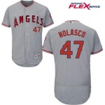 Men's Los Angeles Angels of Anaheim #47 Ricky Nolasco Gray Road Stitched MLB Majestic Flex Base Jersey