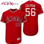 Men's Los Angeles Angels of Anaheim #56 Kole Calhoun Red 2017 Spring Training Stitched MLB Majestic Flex Base Jersey