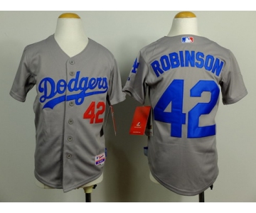 Los Angeles Dodgers #42 Jackie Robinson 2014 Gray Kids Jersey