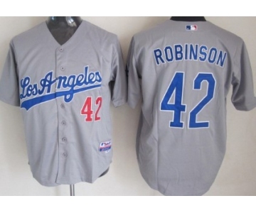 Los Angeles Dodgers #42 Jackie Robinson Gray Cool Base Jersey