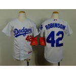 Los Angeles Dodgers #42 Jackie Robinson White Kids Jersey