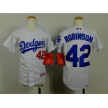 Los Angeles Dodgers #42 Jackie Robinson White Kids Jersey