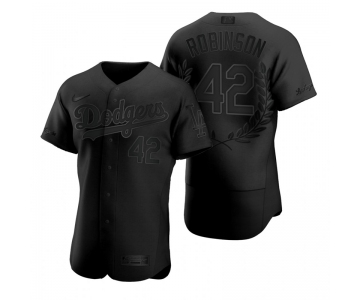 Men's Los Angeles Dodgers #42 Jackie Robinson Black Nike Flexbase Fashion Jersey