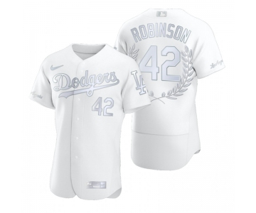 Men's Los Angeles Dodgers #42 Jackie Robinson White Nike Flexbase Fashion Jersey