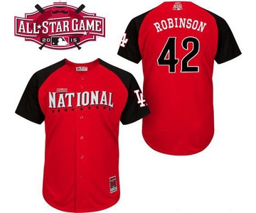 National League Los Angeles Dodgers #42 Jackie Robinson Red 2015 All-Star Game Player Jersey