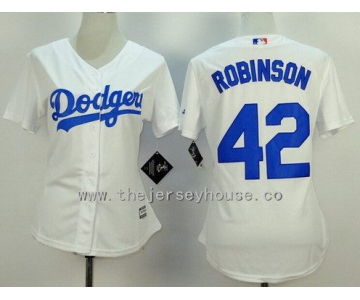 Women's Los Angeles Dodgers #42 Jackie Robinson White Retired Player 2015 MLB Cool Base Jersey