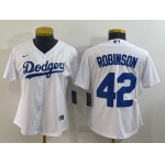 Women's Los Angeles Dodgers #42 Jackie Robinson White Stitched MLB Cool Base Nike Jersey