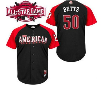 American League Boston Red Sox #50 Mookie Betts Black 2015 All-Star Game Player Jersey