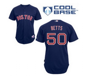 Boston Red Sox #50 Mookie Betts Navy Blue Jersey