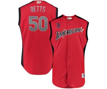 MLB American League 50 Mookie Betts Red 2019 All-Star Game Men Jersey