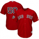 Men's Boston Red Sox #50 Mookie Betts Majestic Scarlet 2018 World Series Cool Base Player Number Jersey